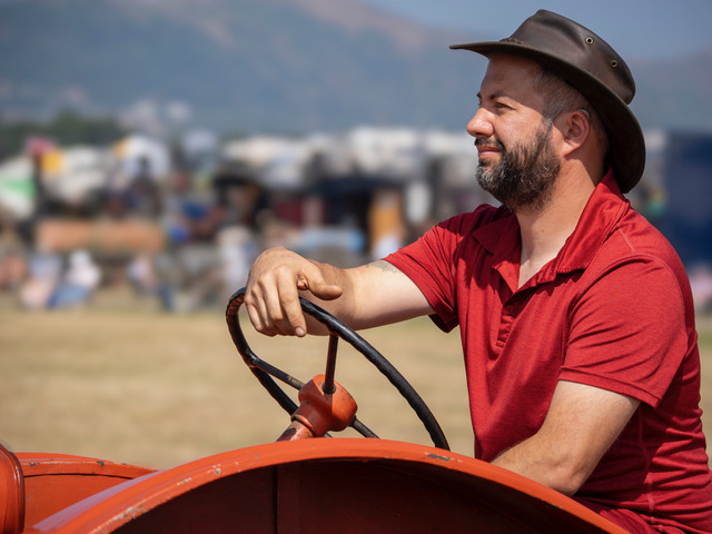 Vintage tractor driver