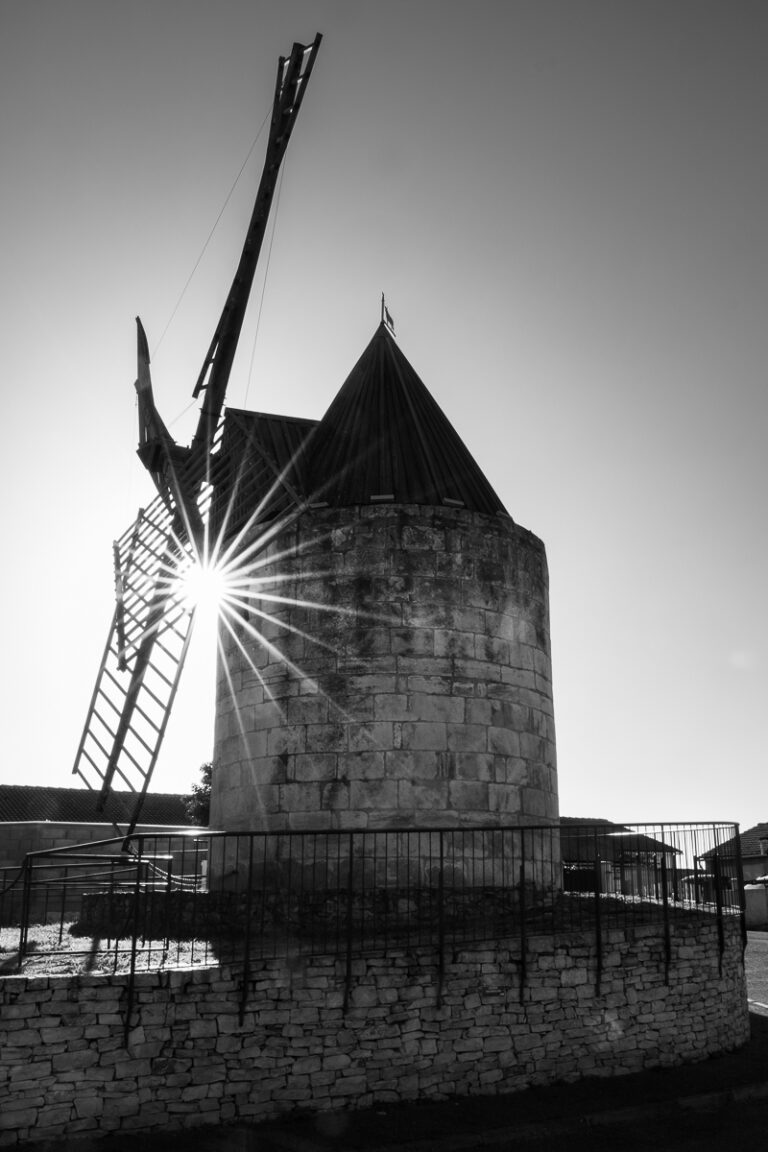 Morning Sun Behind The Moulin